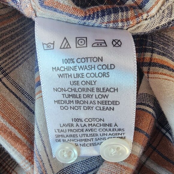 Salt Valley Western Mens Large Shirt Snap Button Plaid Long Sleeve Western Retro - Picture 7 of 8